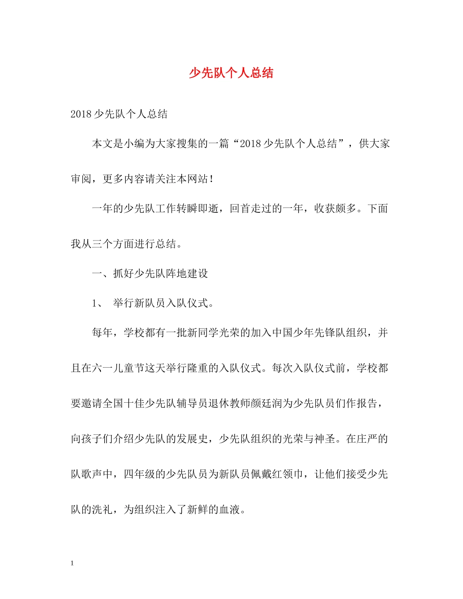少先队个人总结_第1页