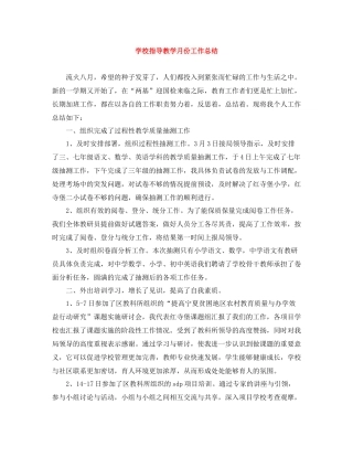 学校指导教学月份工作总结
