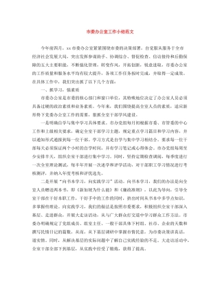 市委办公室工作小结范文