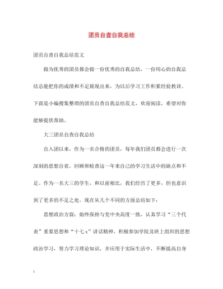 团员自查自我总结
