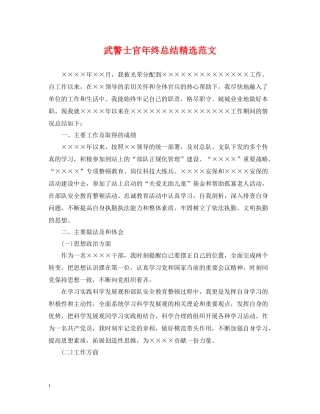 武警士官年终总结精选范文