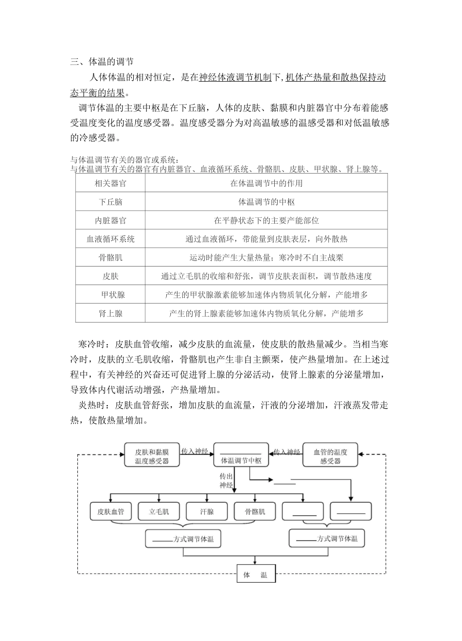 人体的体温及其调节讲义与习题_第2页