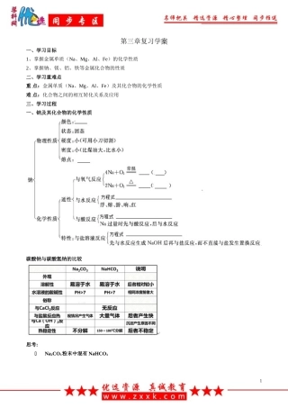【优选整合】人教版高中化学必修1期末复习第3章复习学案