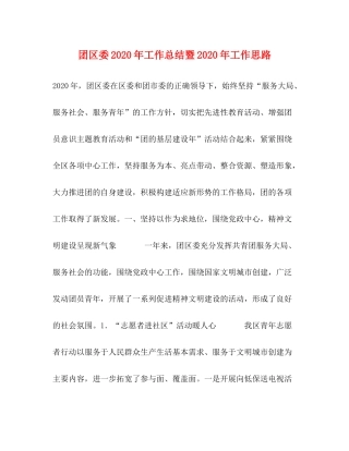 团区委年工作总结暨年工作思路