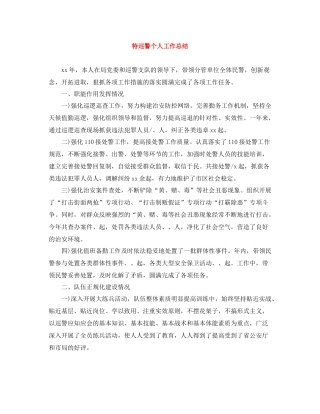 特巡警个人工作总结