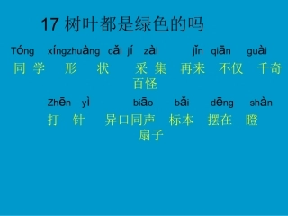 树叶都是绿色的