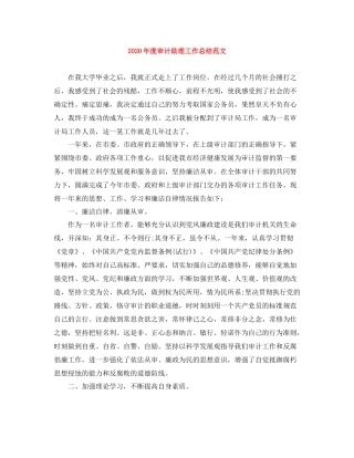 2020年度审计助理工作总结范文
