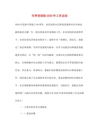 市养老保险年工作总结