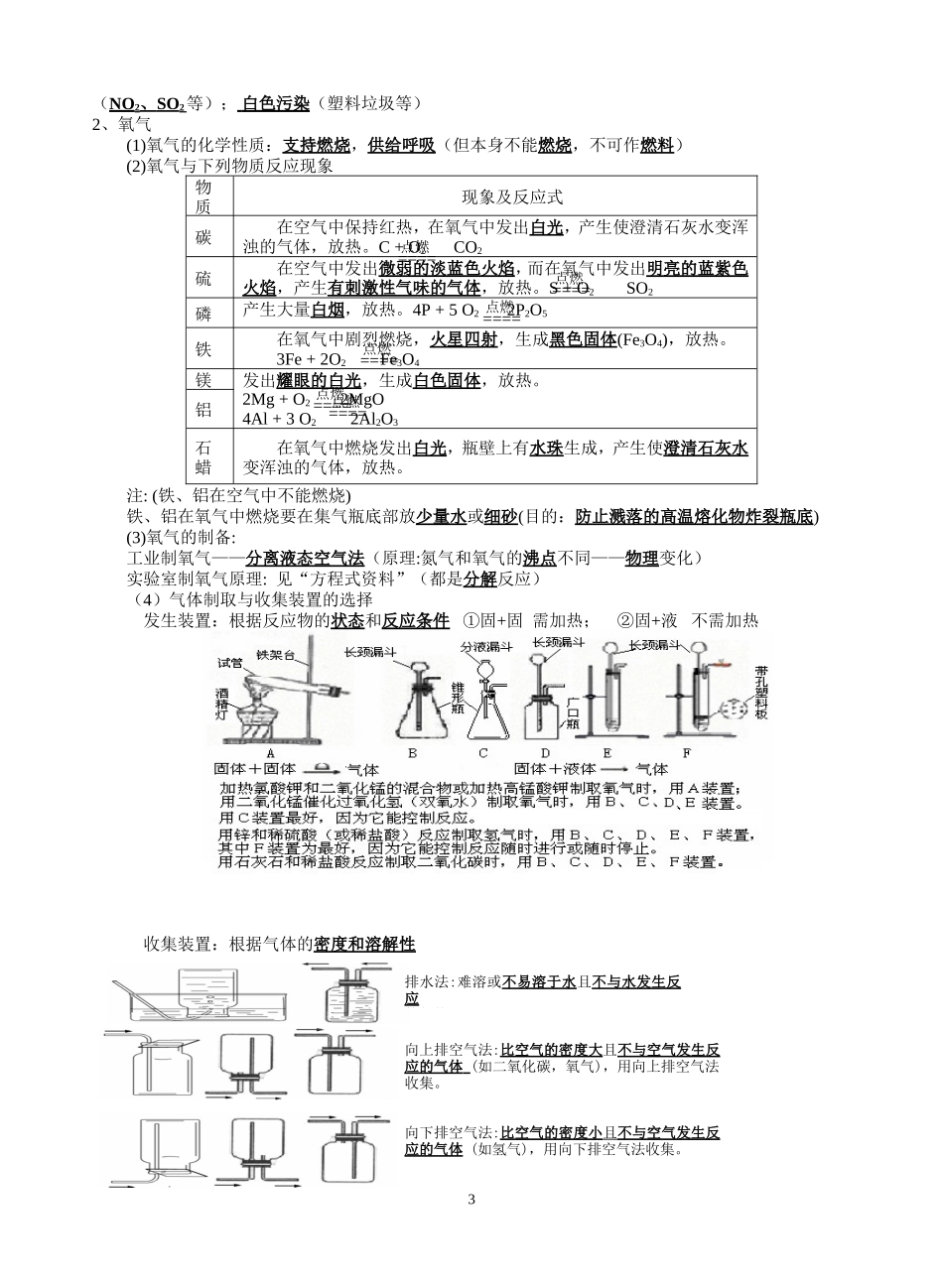 九年级化学上、下册知识点精简A4版(答案）_第3页