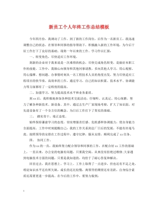 新员工个人年终工作总结模板