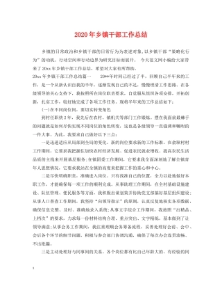 2020年乡镇干部工作总结 