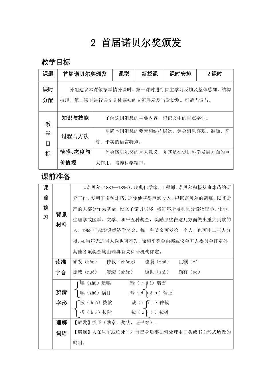 首届诺贝尔奖颁发 ()_第1页