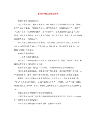 培训师年终工作总结范例