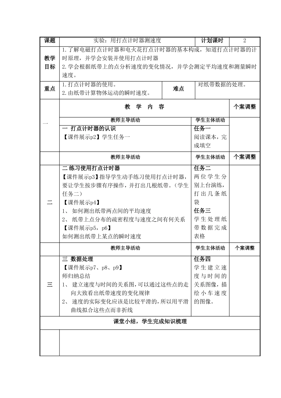 实验用打点计时器测速度 ()_第1页