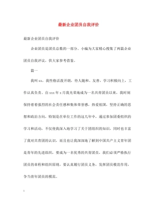 企业团员自我评价