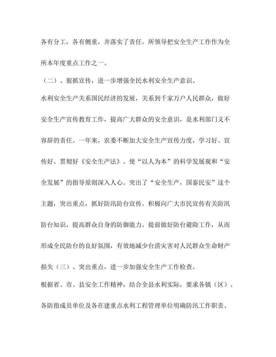 水利管养所安全生产工作总结_第2页