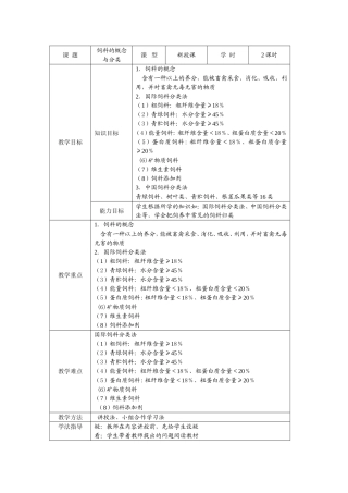 饲料的概念与分类
