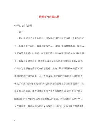 幼师实习自我总结2