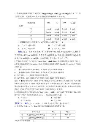 平衡常数、简单等效平衡综合练