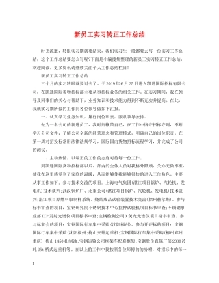新员工实习转正工作总结