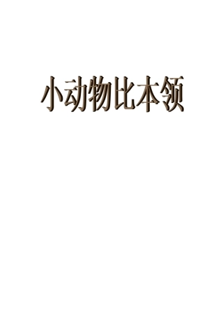 小动物比本领