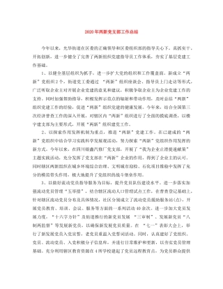 2020年两新党支部工作总结 