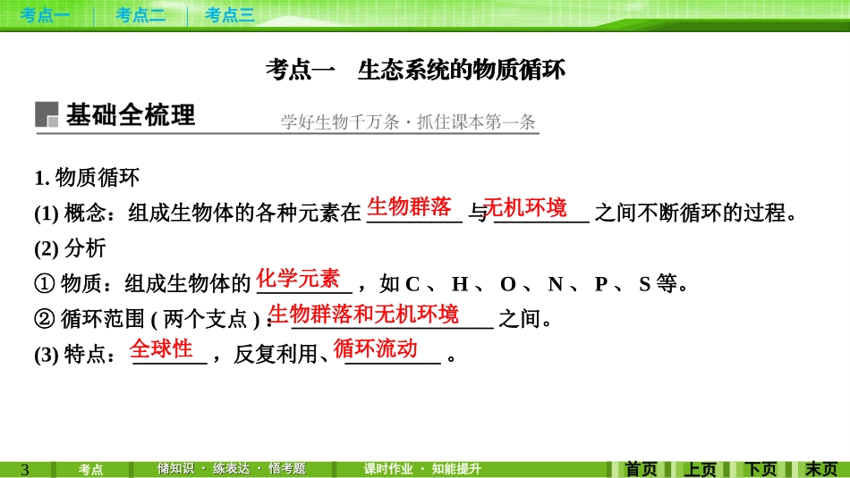 第31讲生态系统的物质循环、信息传递及其稳定性_第3页