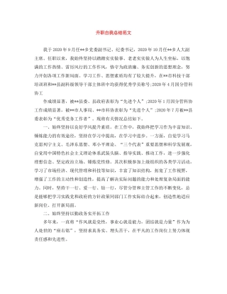 升职自我总结范文