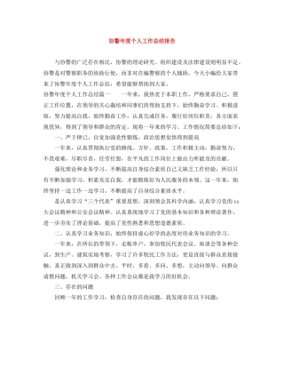 协警年度个人工作总结报告