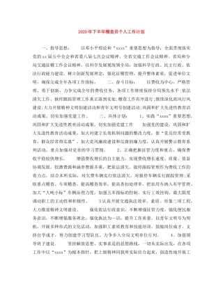 2020年下半年稽查员个人工作计划 