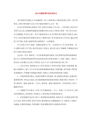 总裁助理年度总结范文