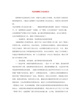 司法局禁毒工作总结范文