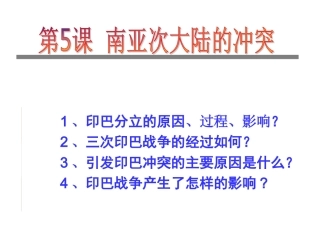 -南亚次大陆的冲突