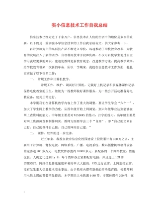 实小信息技术工作自我总结