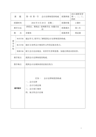 《财经法规与会计职业道德》-电子教案(全)