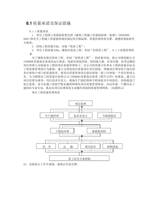 工程质量承诺及质量保证措施