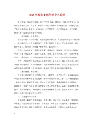 税务干部年终个人总结2