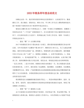 税务师年度总结范文2