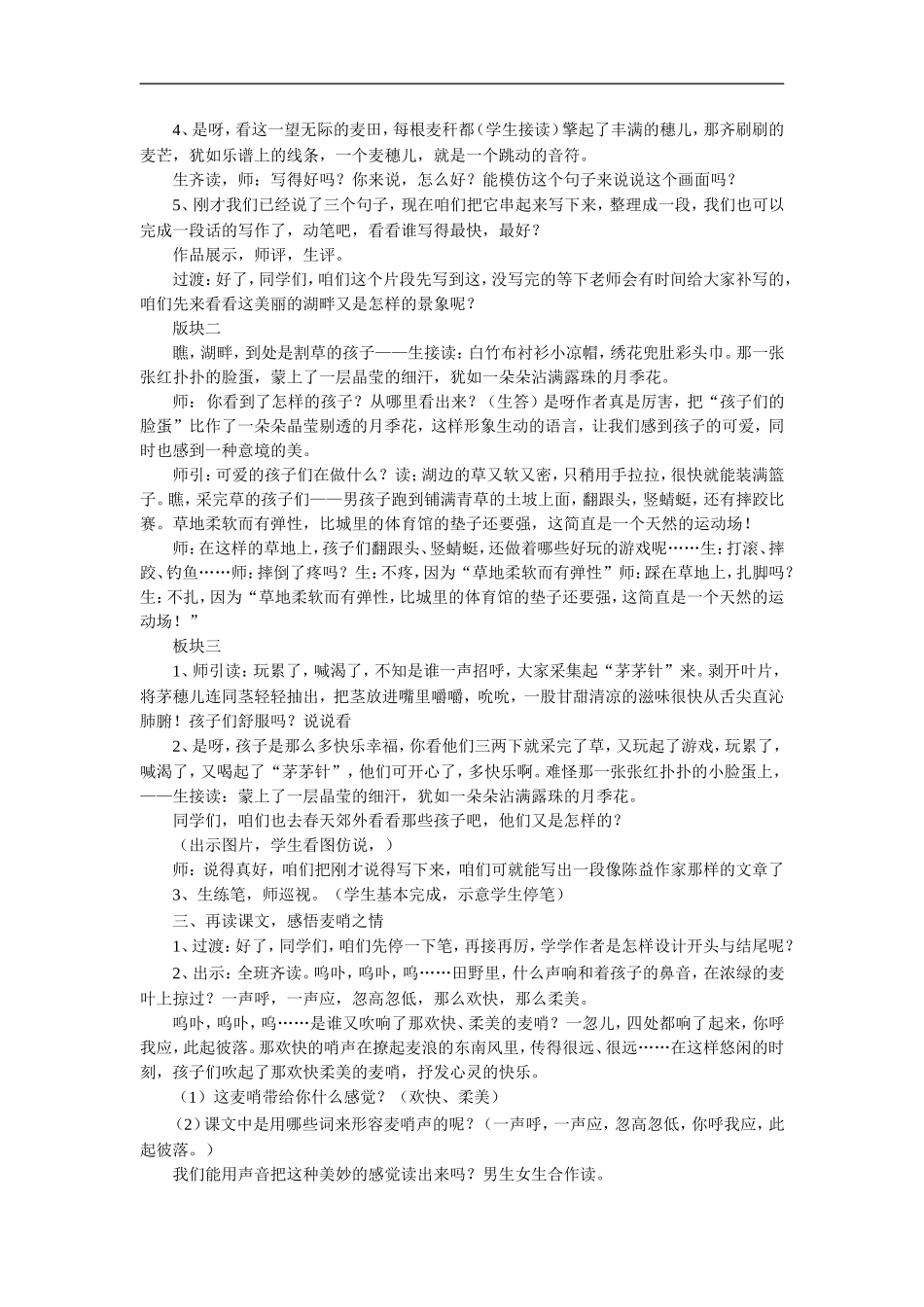 《麦哨》教学设计1_第2页