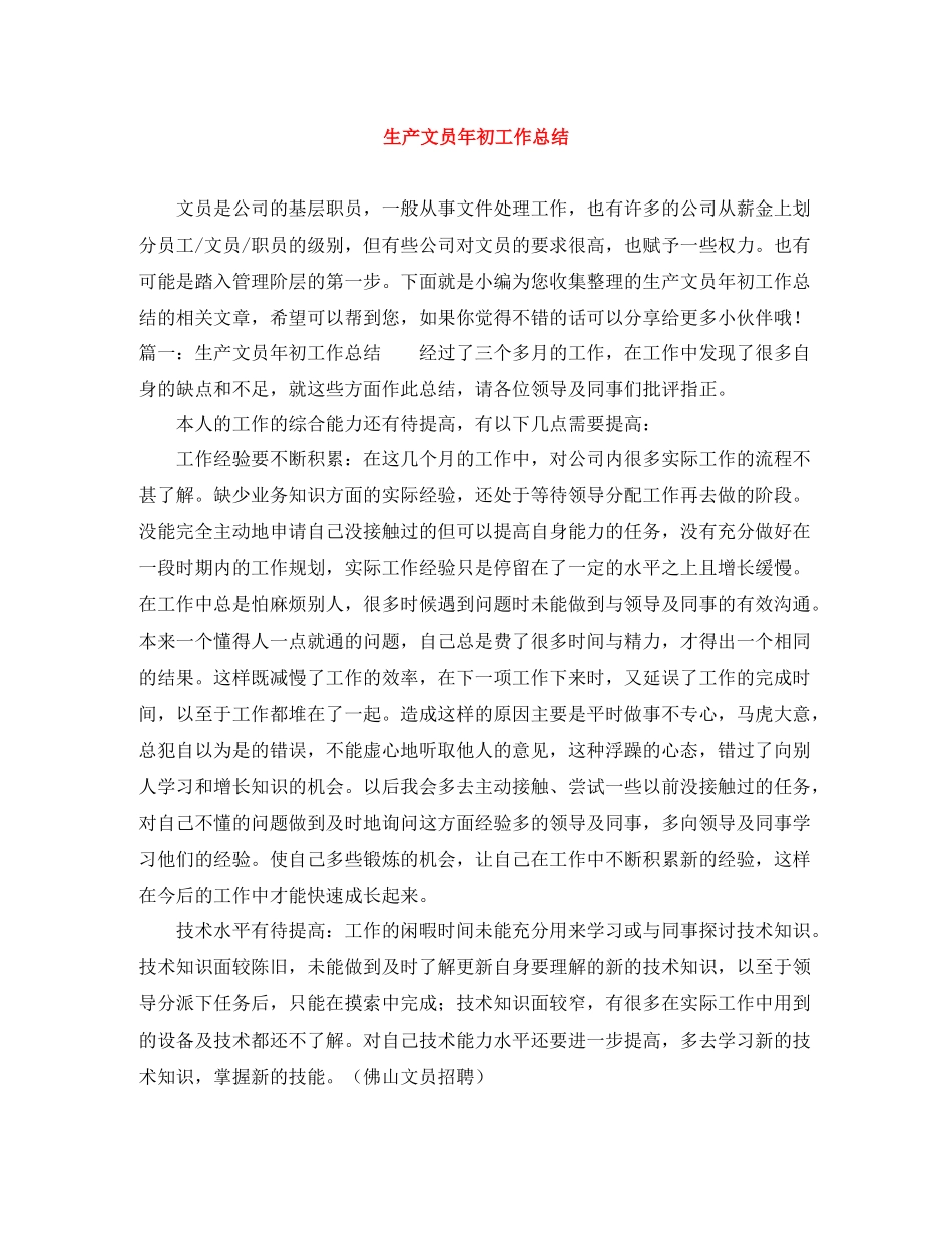生产文员年初工作总结_第1页