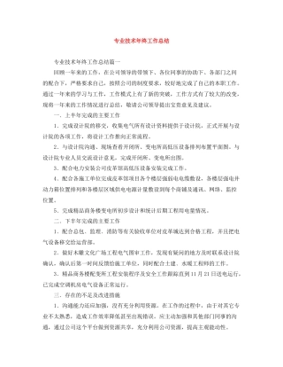 专业技术年终工作总结