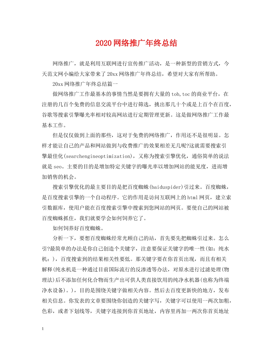 网络推广年终总结_第1页