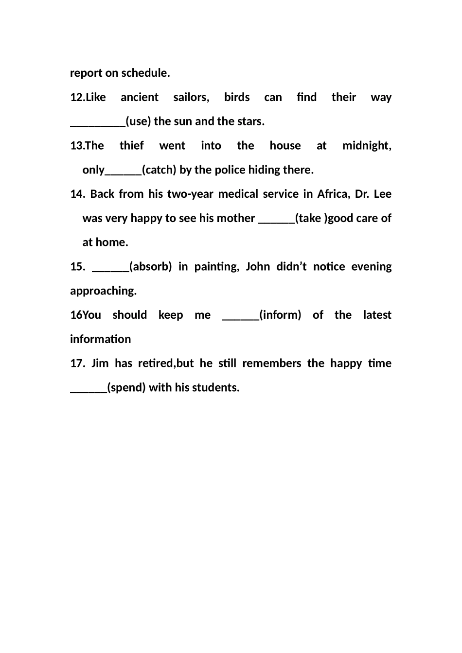 语法专项训练非谓语动词_第2页