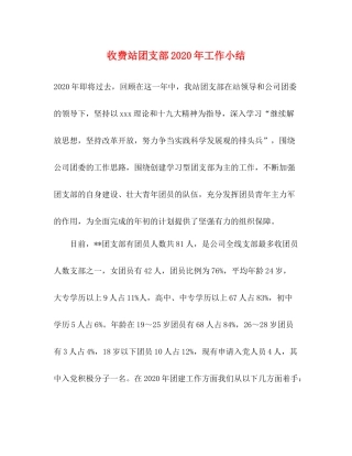 收费站团支部年工作小结