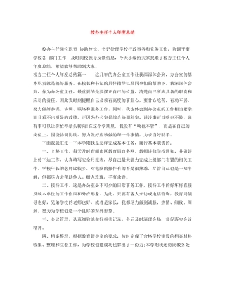 校办主任个人年度总结
