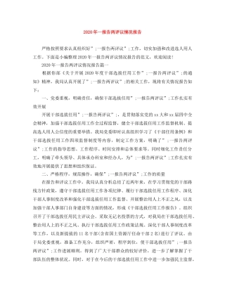 2020年一报告两评议情况报告 