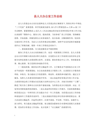 县人大办公室工作总结