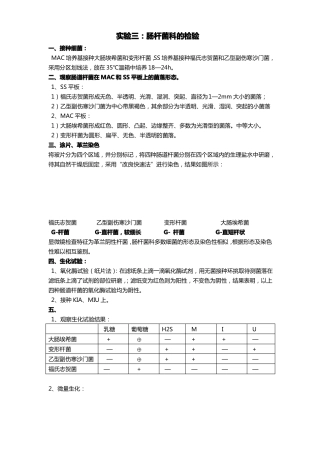 肠杆菌科的检验微生物试验
