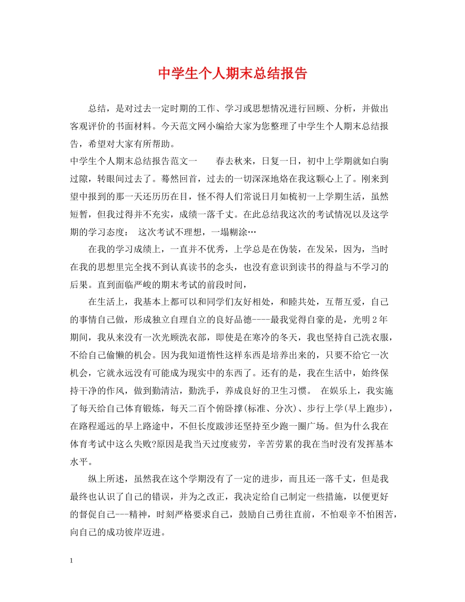 生个人期末总结报告_第1页