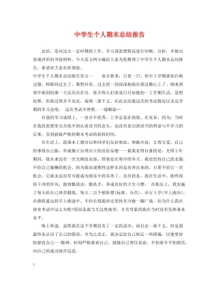 生个人期末总结报告
